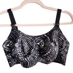 Knix Bra Women's 7 36DD 36F Black White Seamless Wireless Back Close